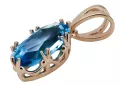 Or rose 14 carats vintage d'origine Aigue-marine Pendentif Style vintage vpc019r